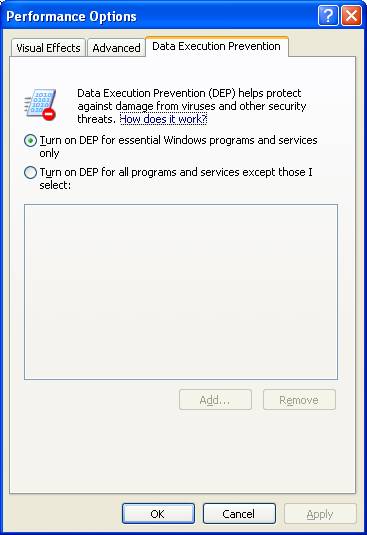 Protect Your Windows Vista With Data Execution Prevention